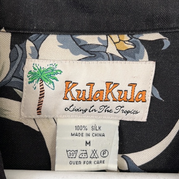 Hawaiian Silk Shirt KulaKula sz M - Picture 2 of 5